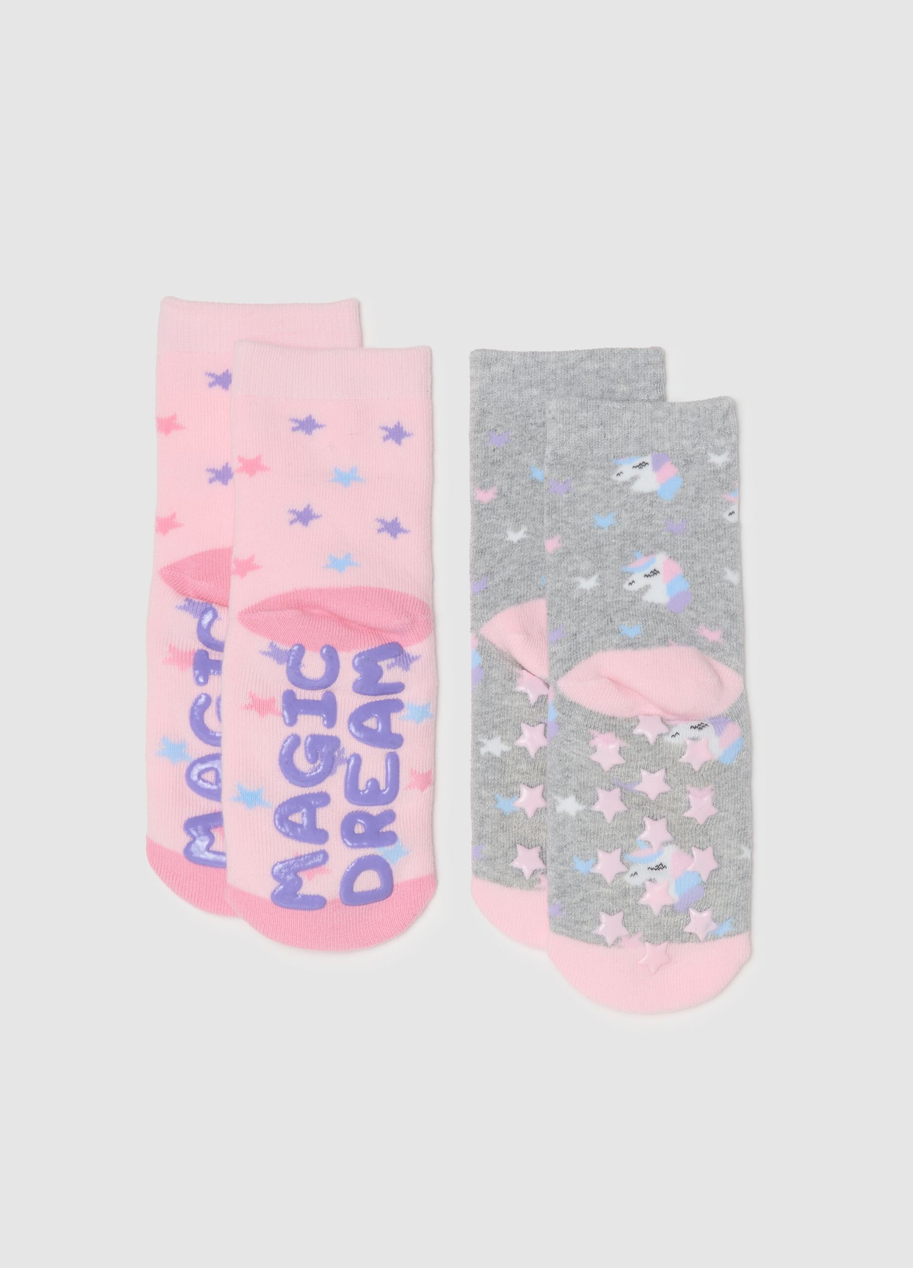 Bipack di calze da bambina in cotone multicolor elasticizzate