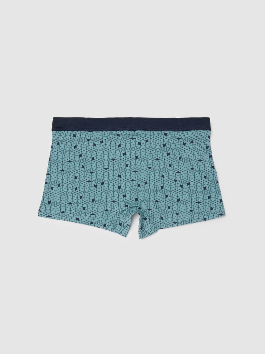 Blue stretch cotton boys' boxers with patterns_1