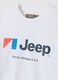 White pure cotton crew-neck T-shirt with Jeep print_1