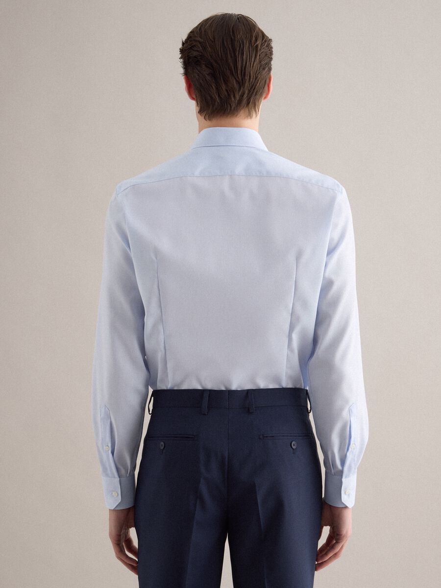 Slim fit light blue pure cotton no iron shirt_2