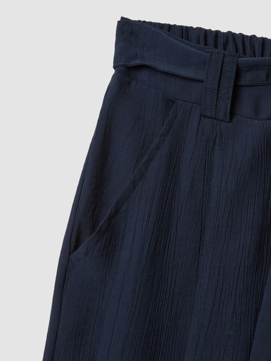 Blue palazzo trousers in a viscose blend, regular fit_1