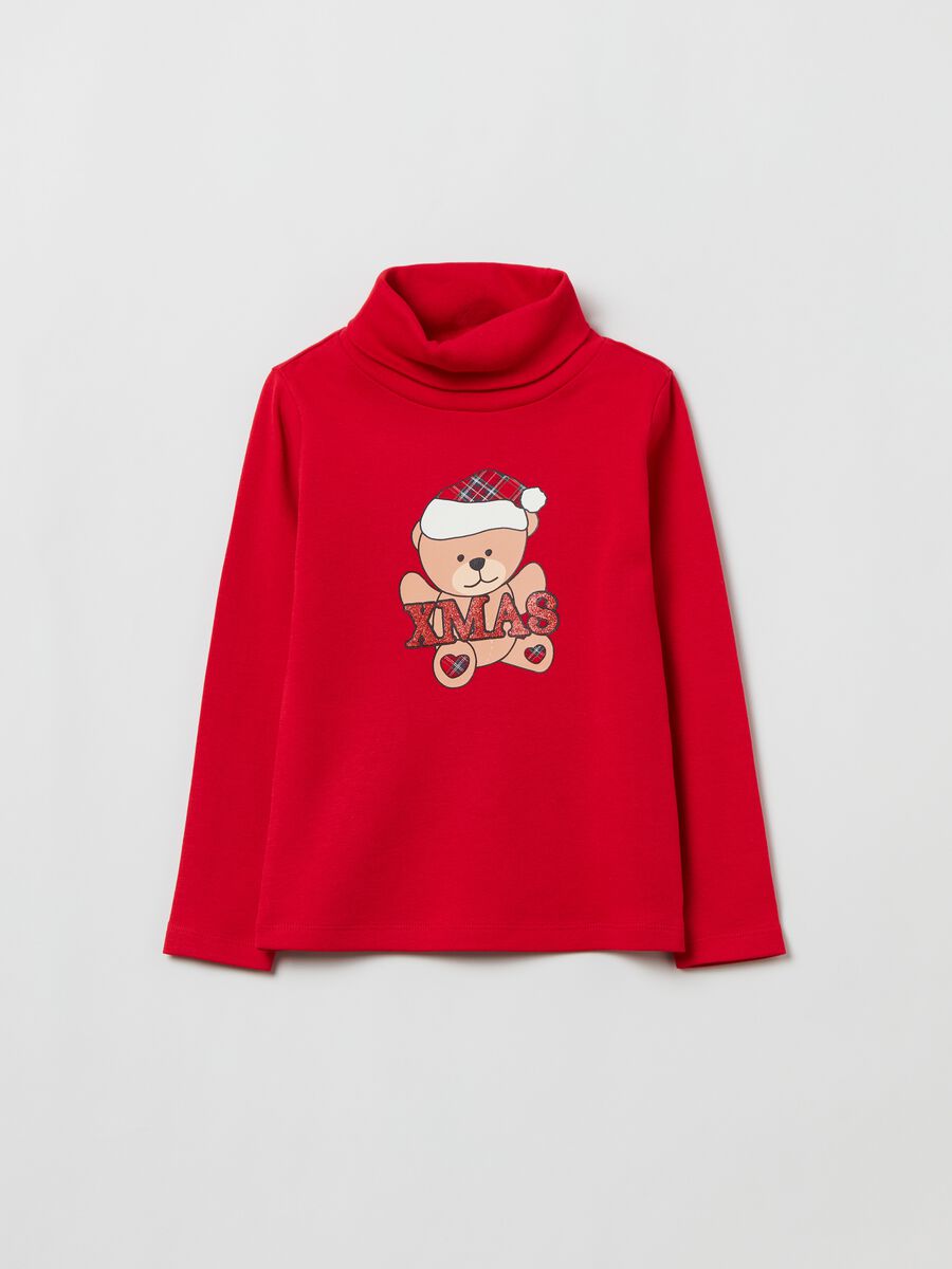 T-shirt maniche lunghe a collo alto_0