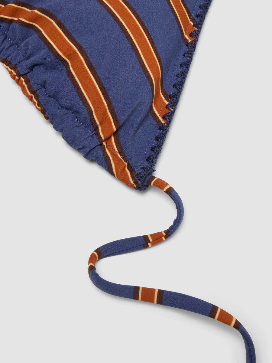 Top bikini a triangolo in tessuto elasticizzato a righe multicolor_5