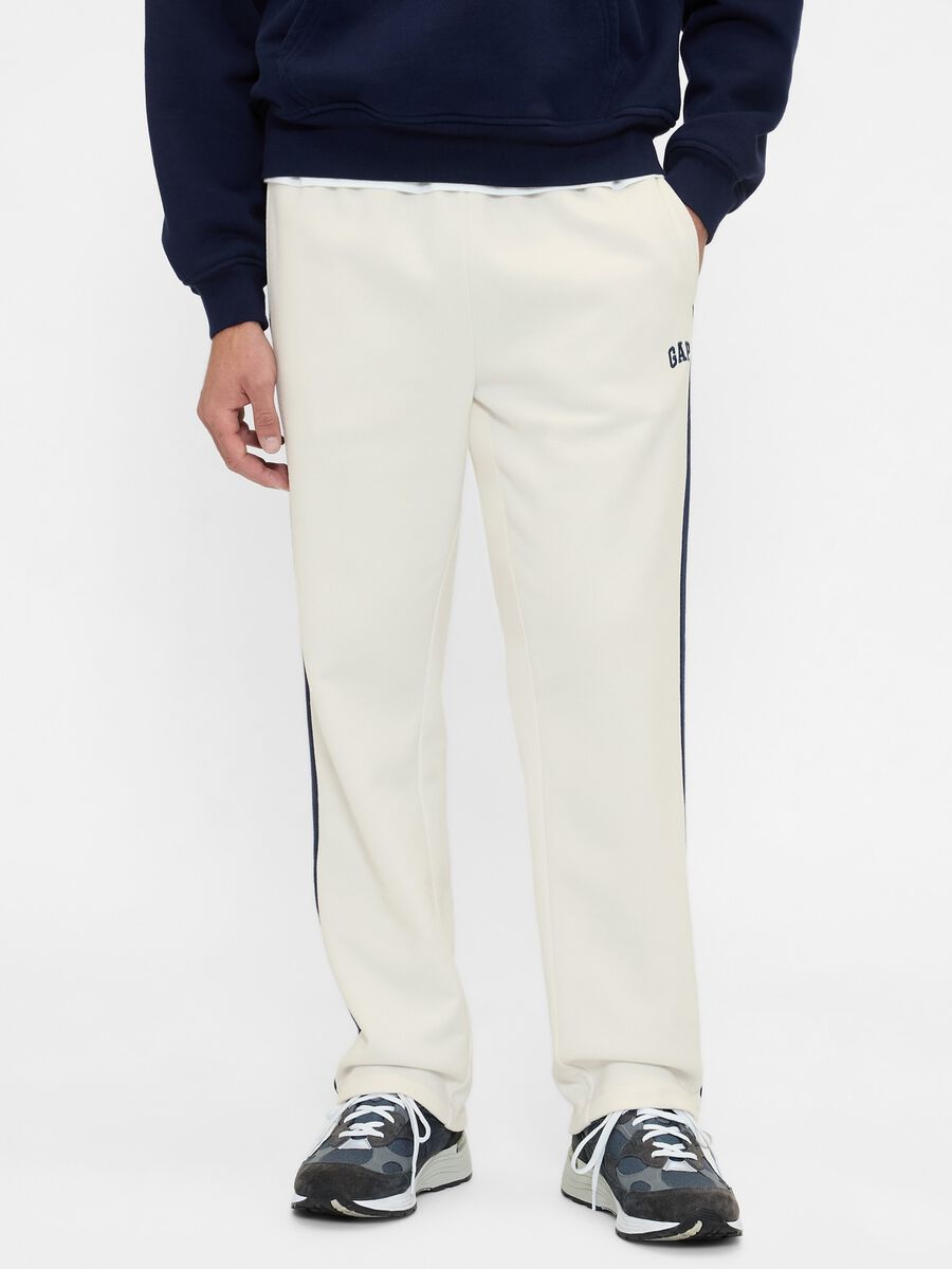 Pantaloni bianchi da uomo in misto cotone e poliestere_1