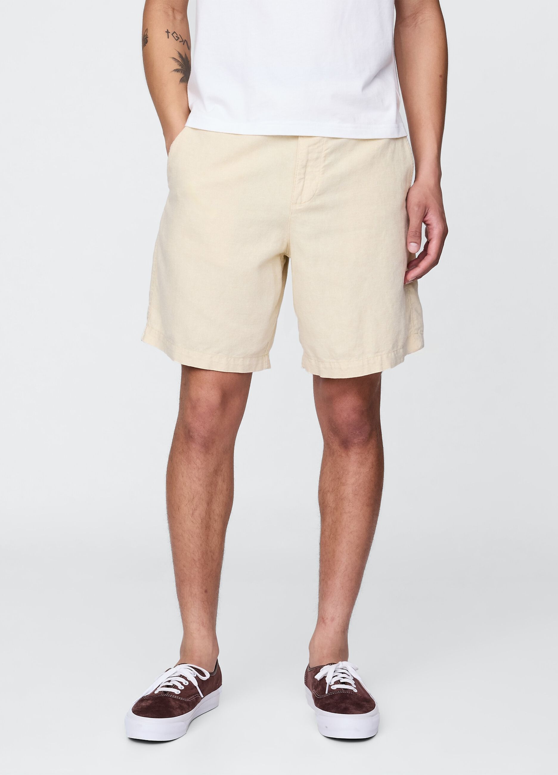 Beige Linen and Cotton Blend Shorts by Gap