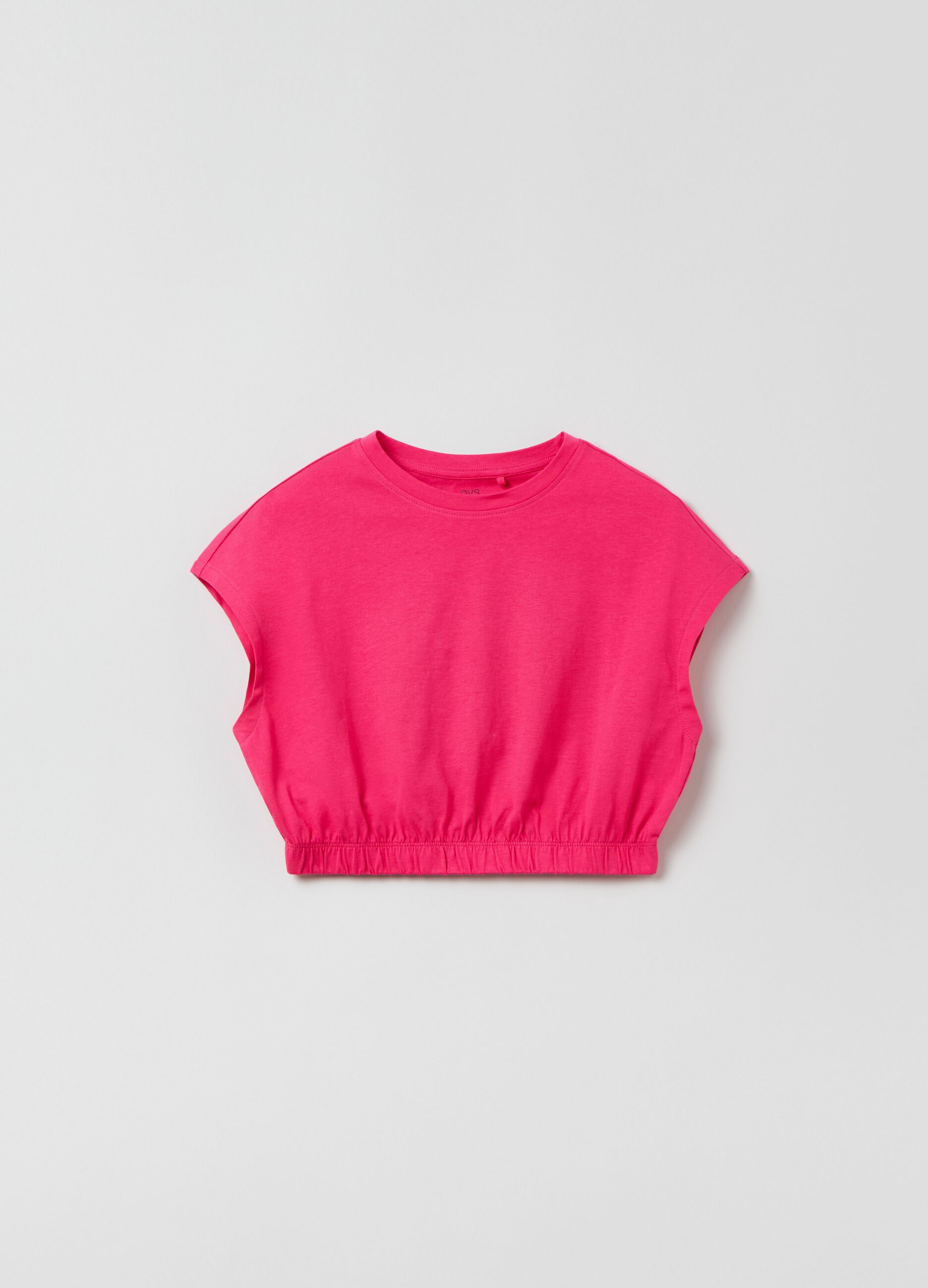 T-shirt crop smanicata_0