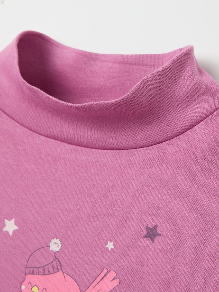 T-shirt with mock neck and print_3