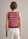 Fitted pure cotton knitted gilet with multicolour stripes_3
