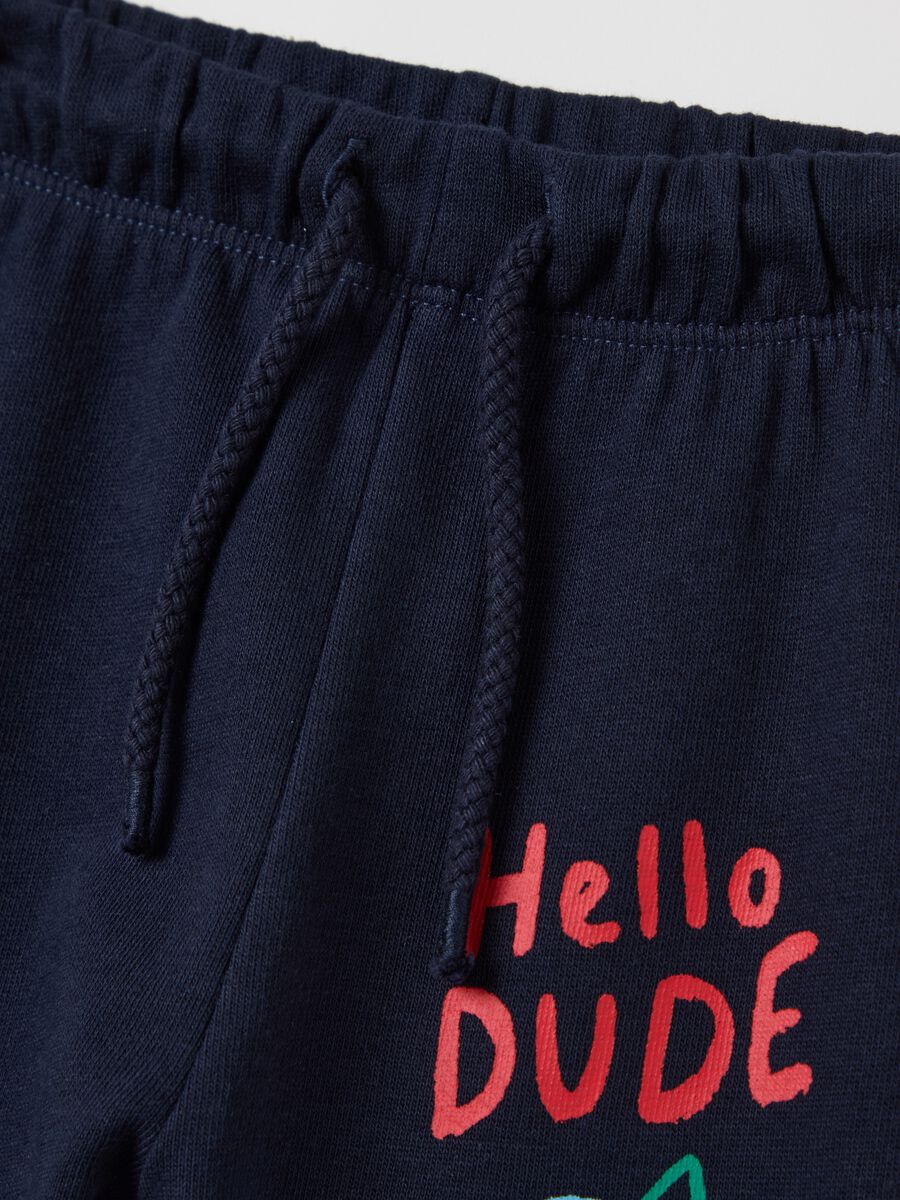 Cotton joggers with drawstring and "Hello DUDE" print_2