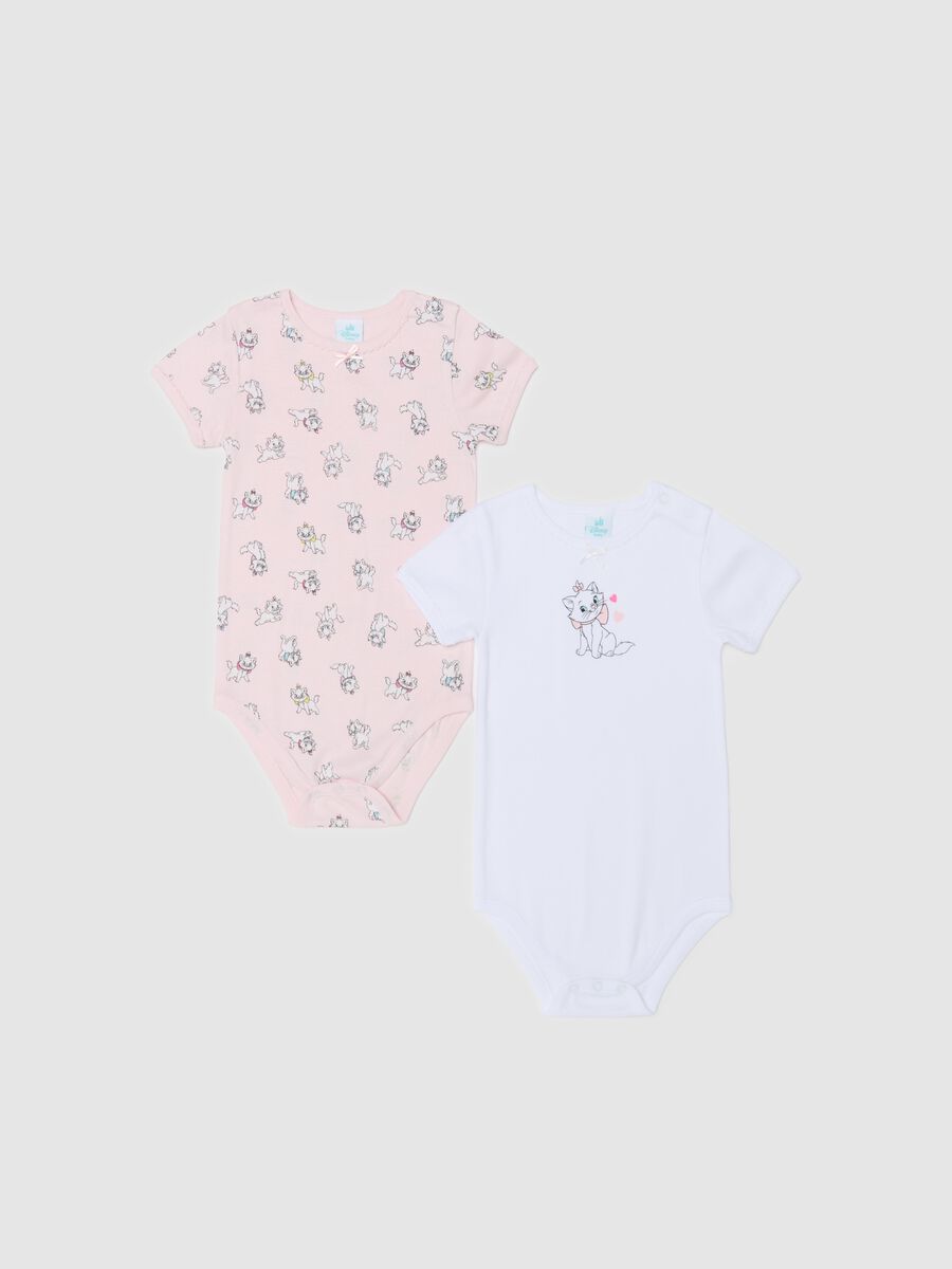 Two-pack cotton bodysuits with Marie print_0