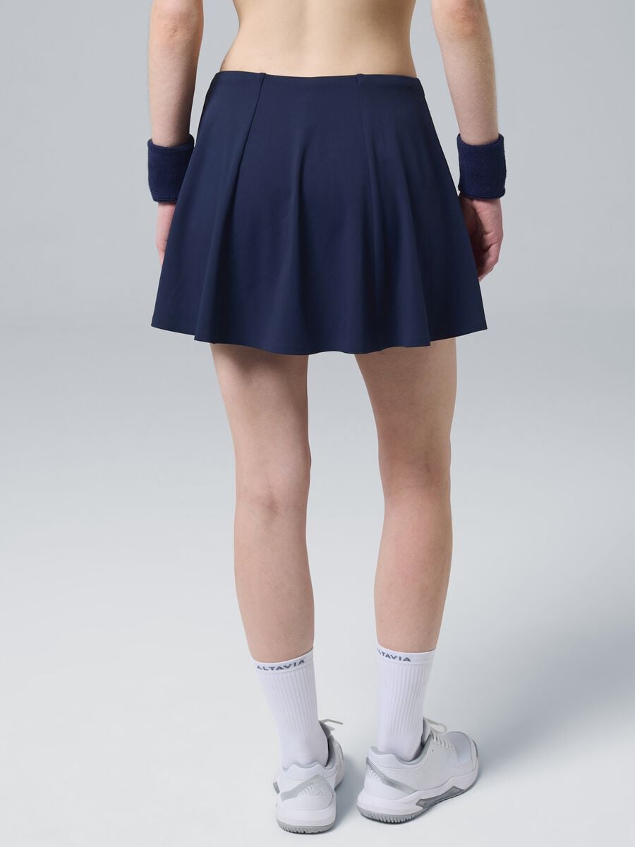 ALTAVIA COURT blue sports skirt in stretch technical fabric with integrated shorts_2