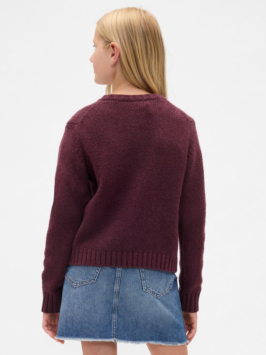 Purple cotton-blend cardigan for girls_1