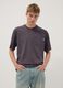 Grey pure cotton T-shirt with chest pocket, regular fit_0