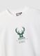 White pure cotton regular fit T-shirt with Milwaukee Bucks logo_5