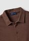 Brown linen and cotton blend regular fit polo_5