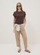 Brown cotton-linen blend short-sleeve T-shirt, regular fit_1