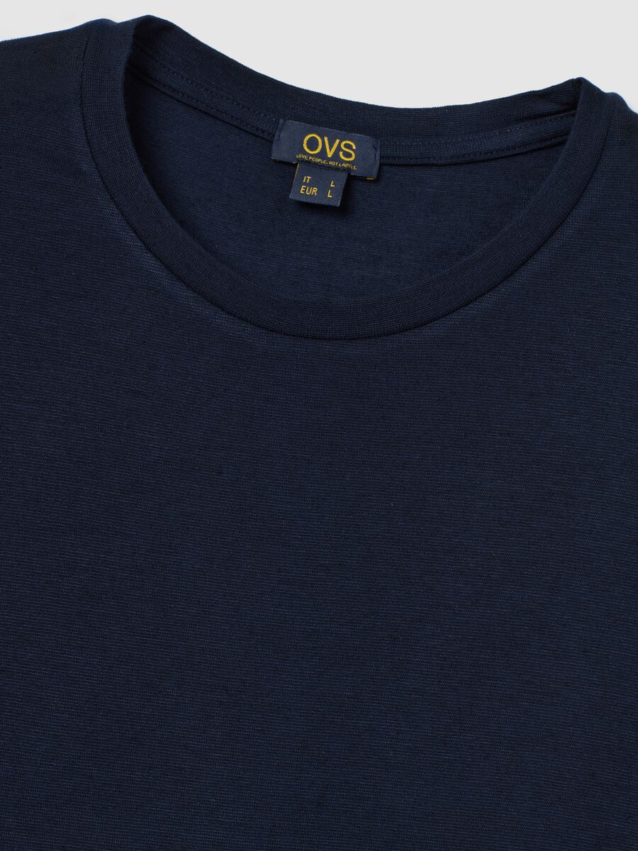 T-shirt premium blu in thermal modal cashmere regular fit_5