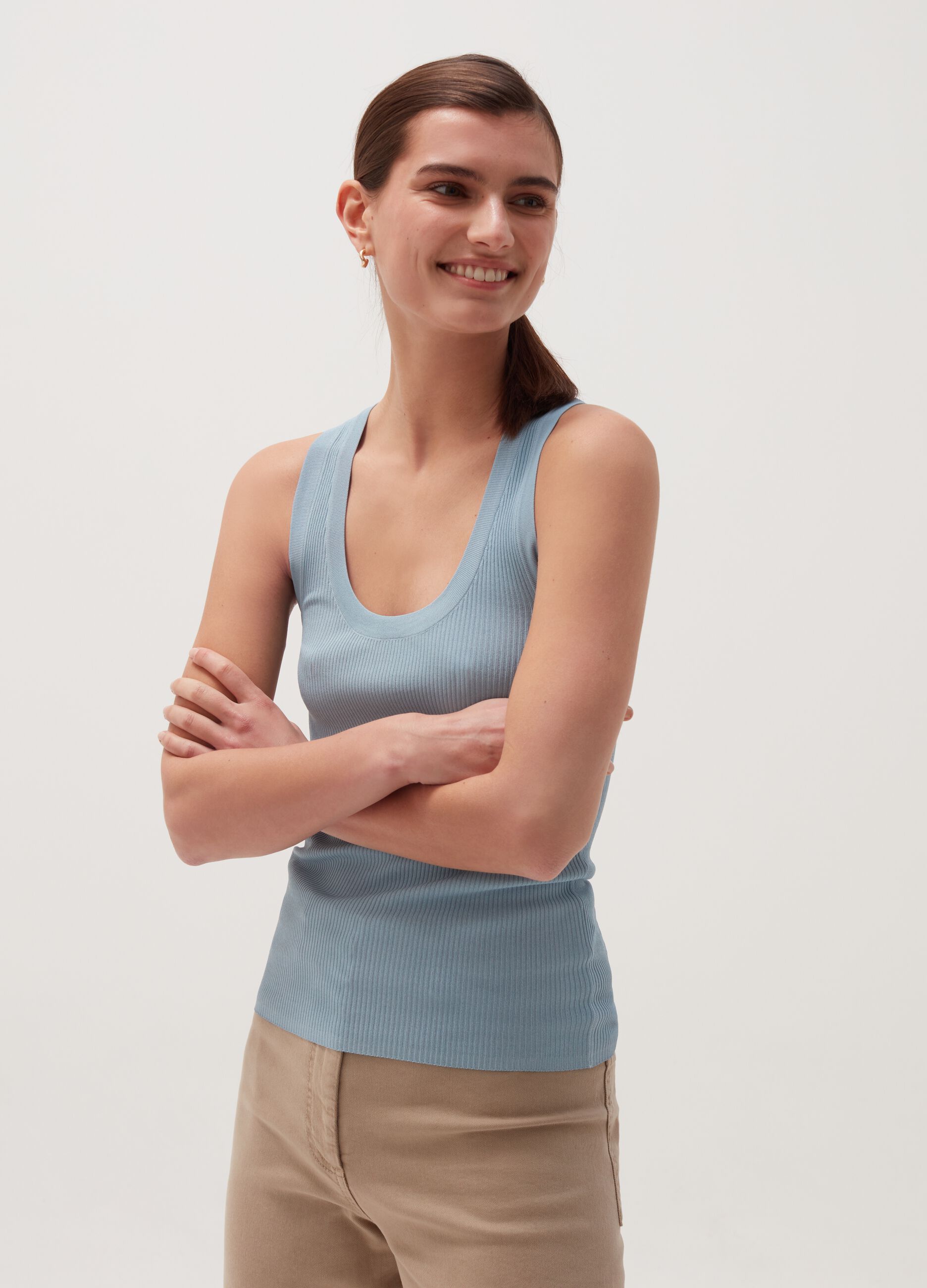 Tank top a costine _0