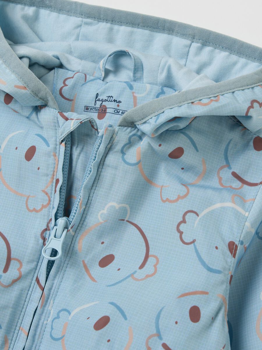 Waterproof jacket with hood and koala print_3