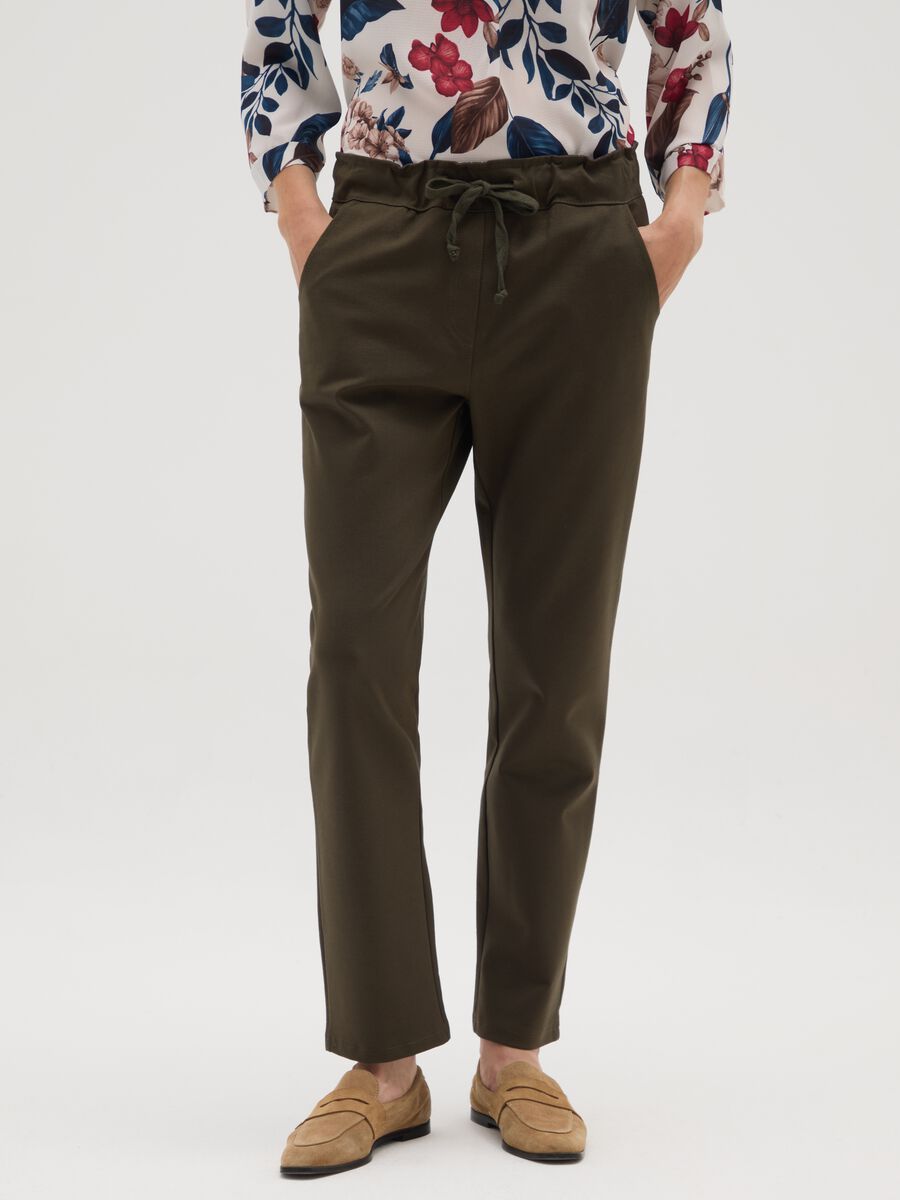 Dark Green Stretch Trousers_1