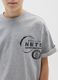 Grey cotton boy's t-shirt with Nets logo_2