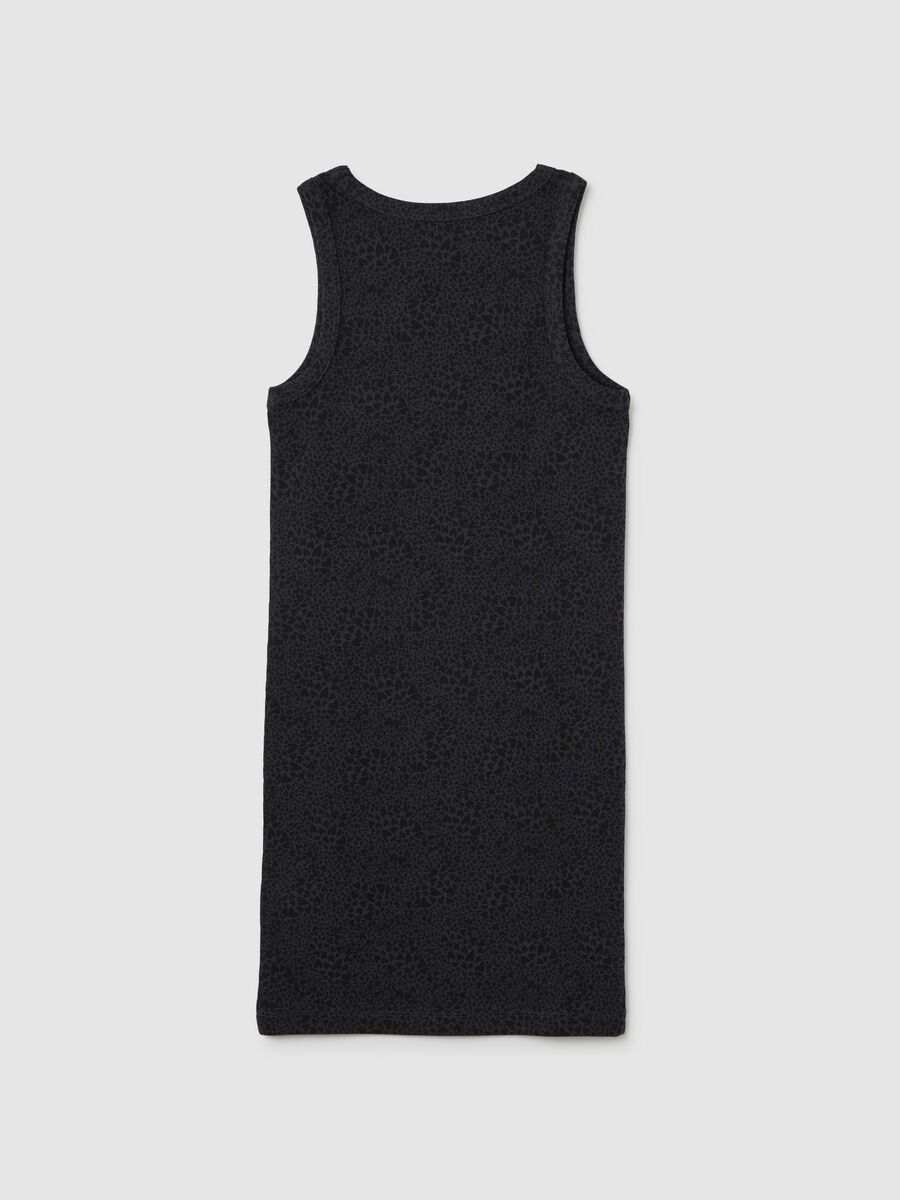Black fitted cotton girls' dress_1