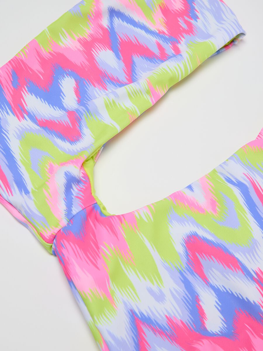 Trikini bikini da ragazza in tessuto elasticizzato multicolor_2