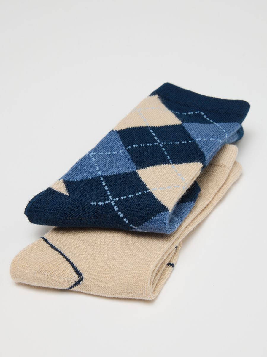 Pack of three baby socks in cotton blend multicolor stripes_1