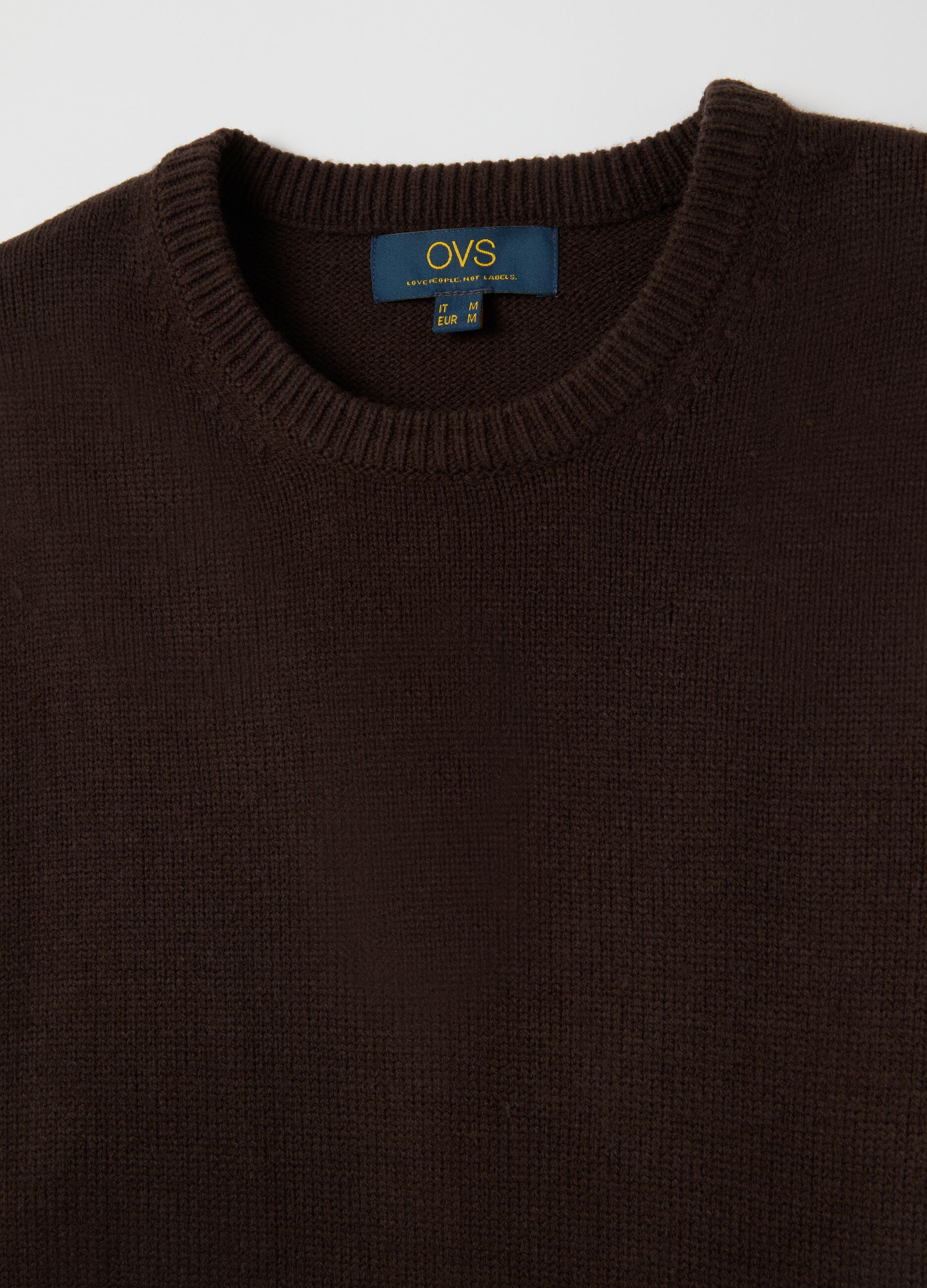 Brown crew neck sweater regular fit