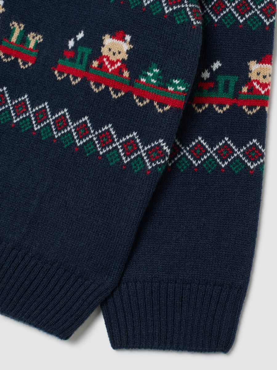 Maglione natalizio blu da bimbo regular fit_3