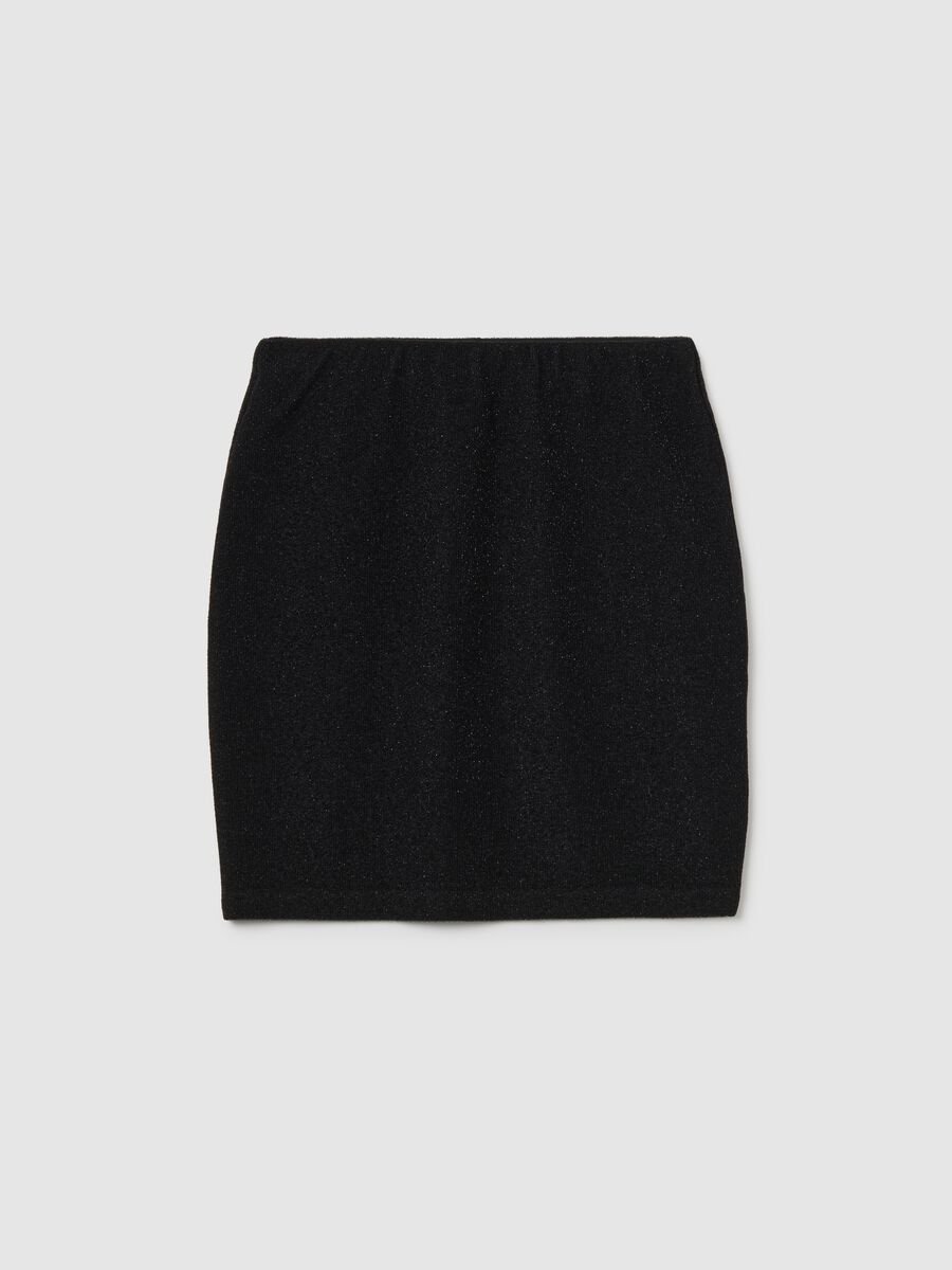 Women's black viscose blend mini skirt_4