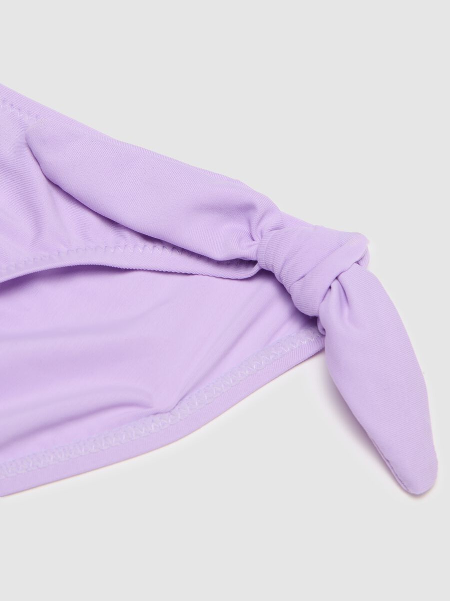 Girls' bikini in purple stretchy blend with ruffles and glitter_3