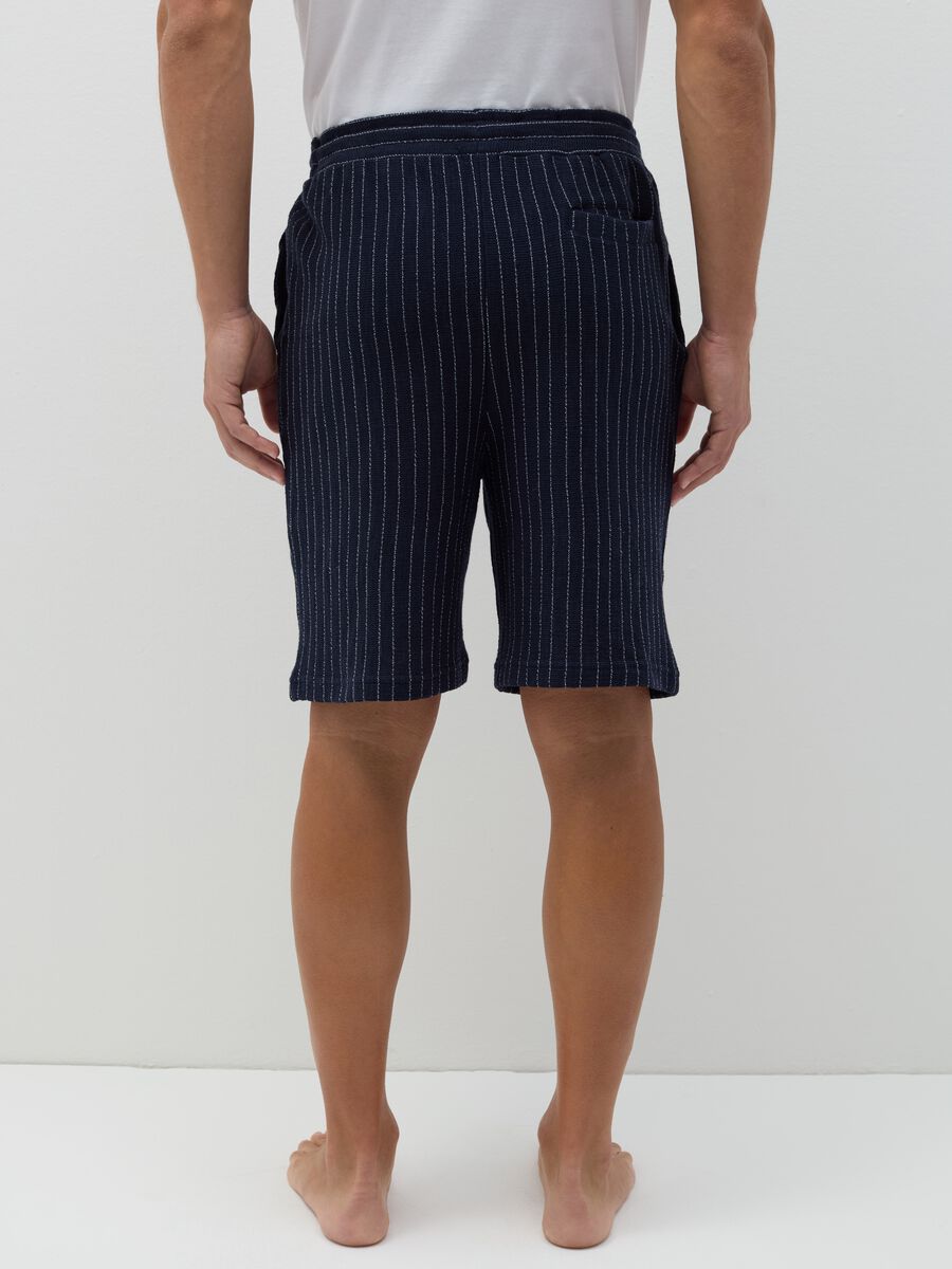 Pinstriped pyjama shorts with drawstring_2