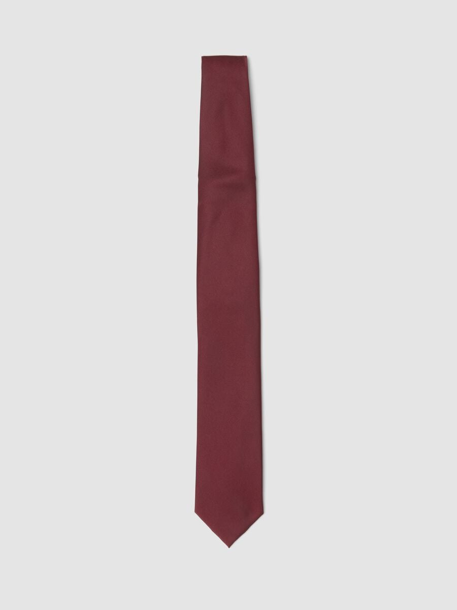 Burgundy red tie with 7.5 cm blade_0