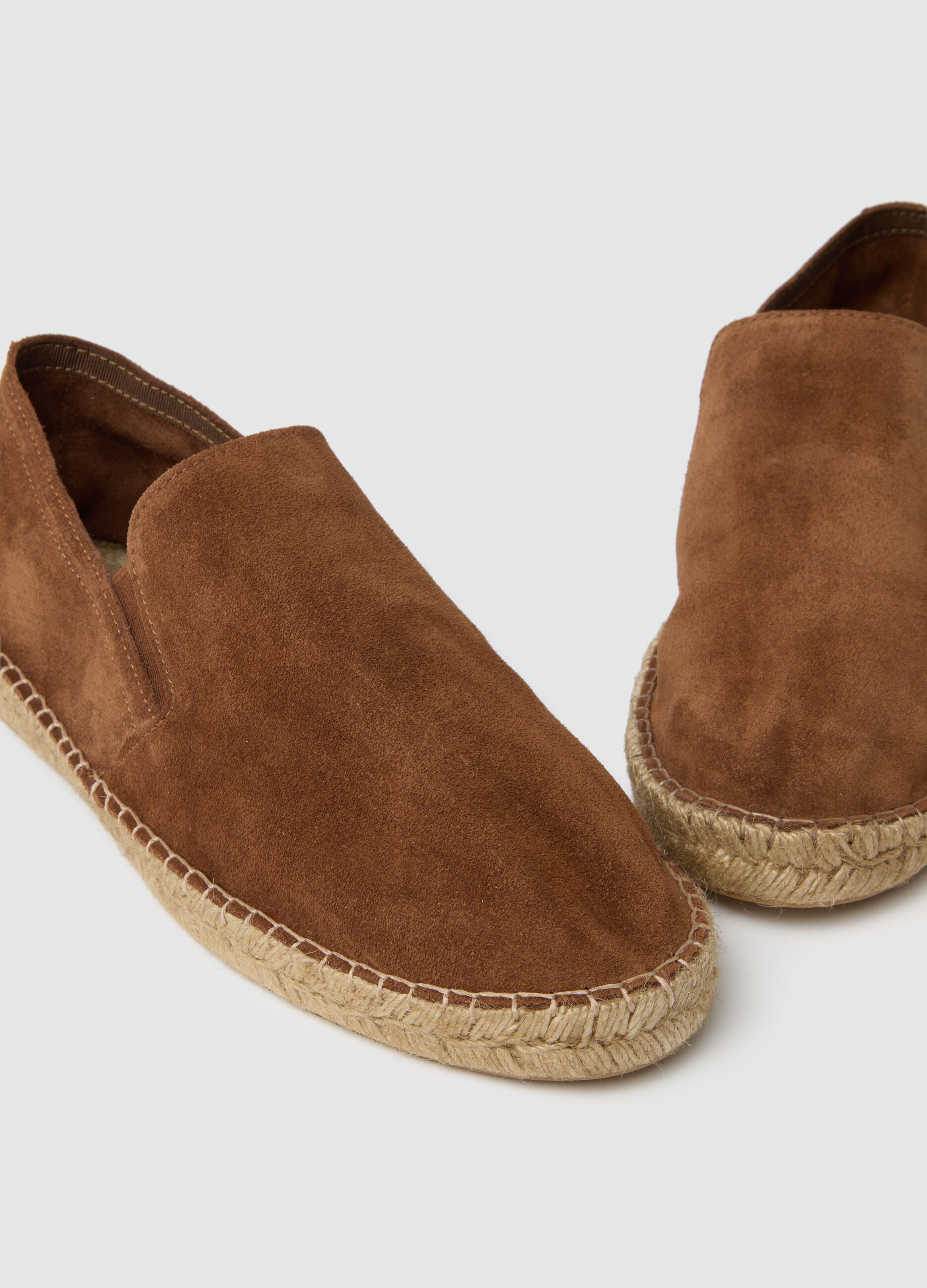 Men's Brown Genuine Leather Espadrilles