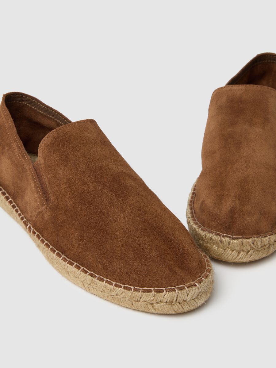 Men's Brown Genuine Leather Espadrilles_1