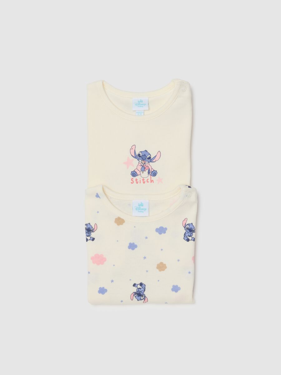 Pack of two baby girl beige bodysuits in pure cotton with prints_3
