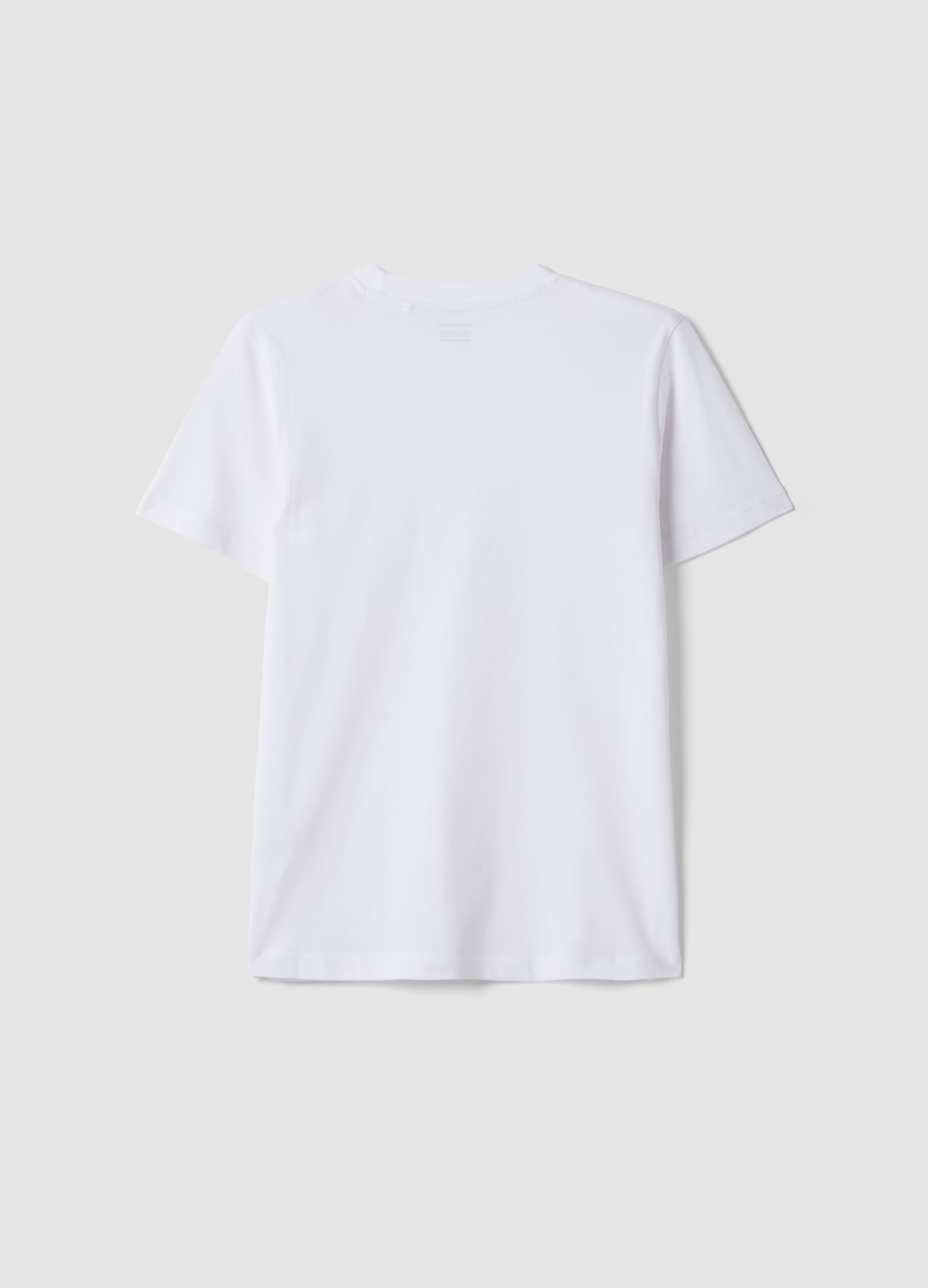 Boys' white pure cotton regular-fit T-shirt