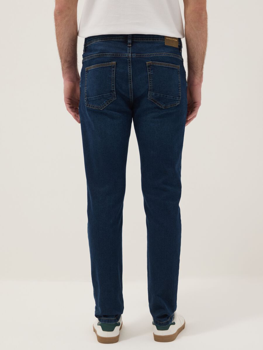 Blue Super Skinny Cotton Blend Jeans_2