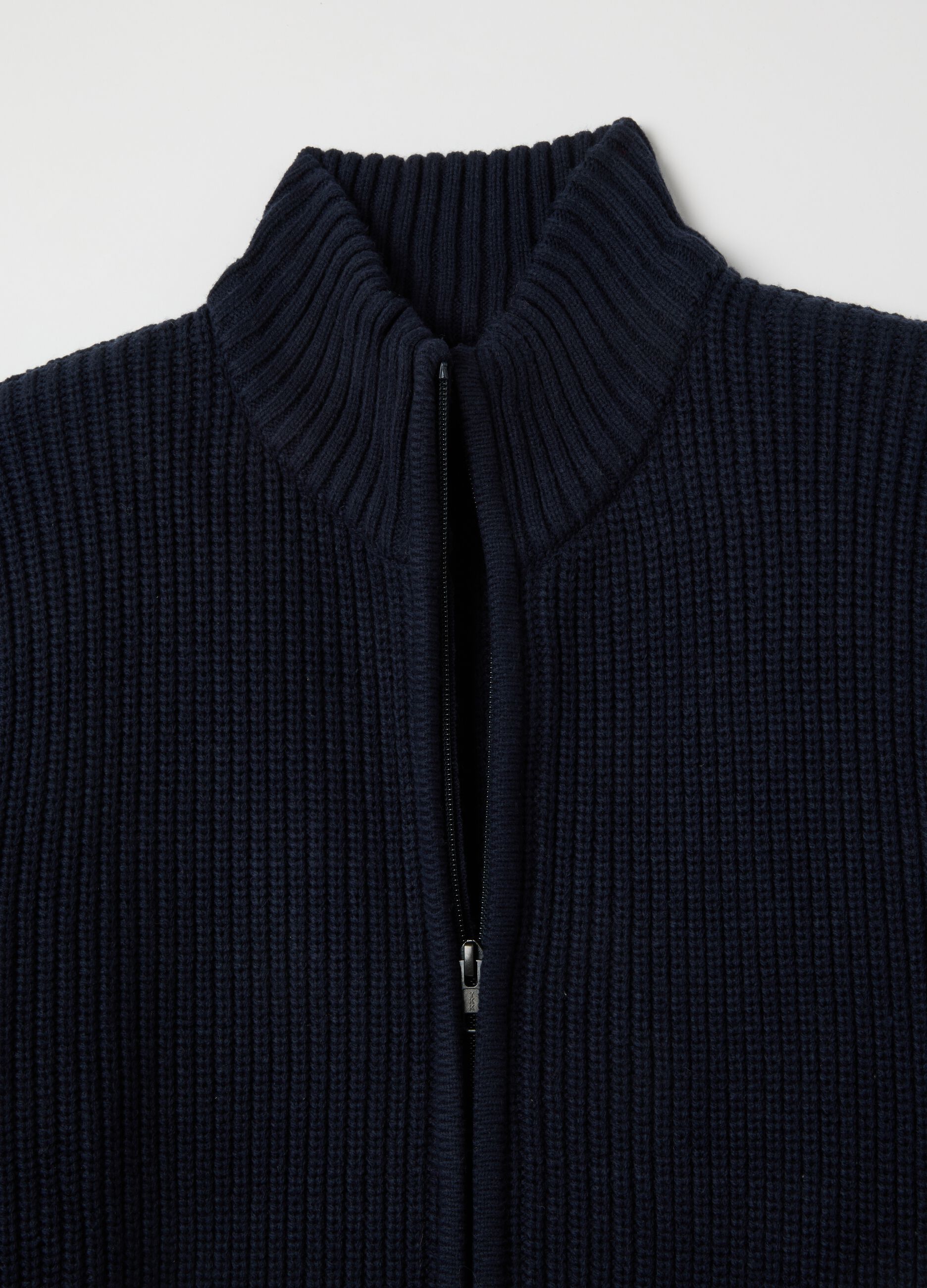 Blue Zip-Up Cardigan