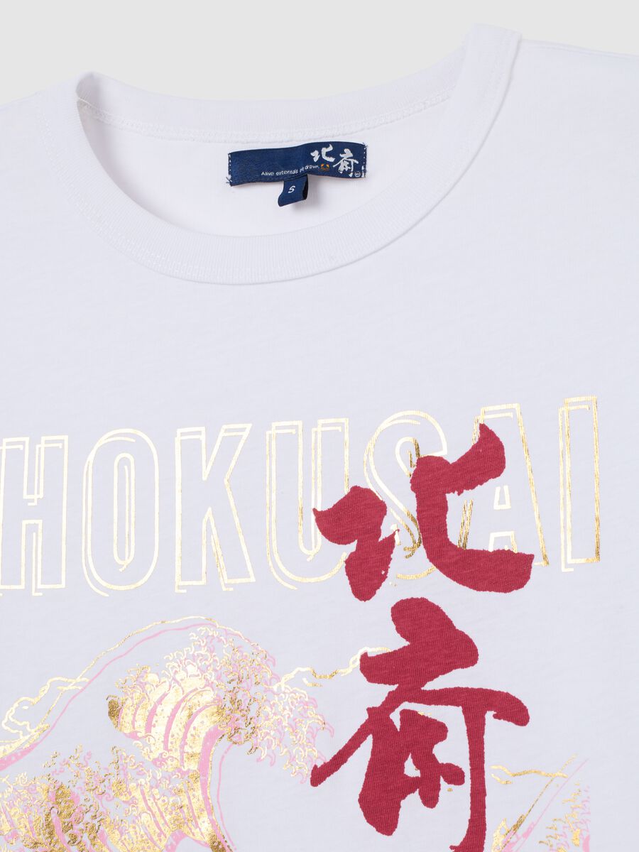 T-shirt in puro cotone bianca regular fit con scollo rotondo_5