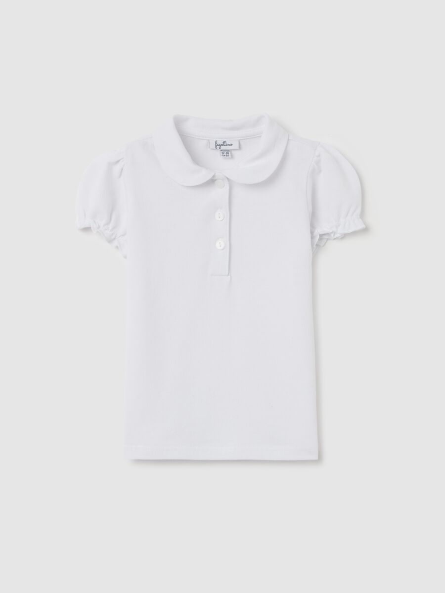 Piquet polo shirt with rounded collar_0