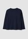 Blue cotton and viscose blend T-shirt with college print for boys_1