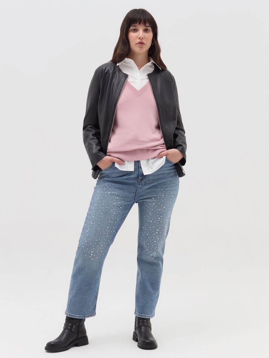 Curvy biker jacket with zip_1