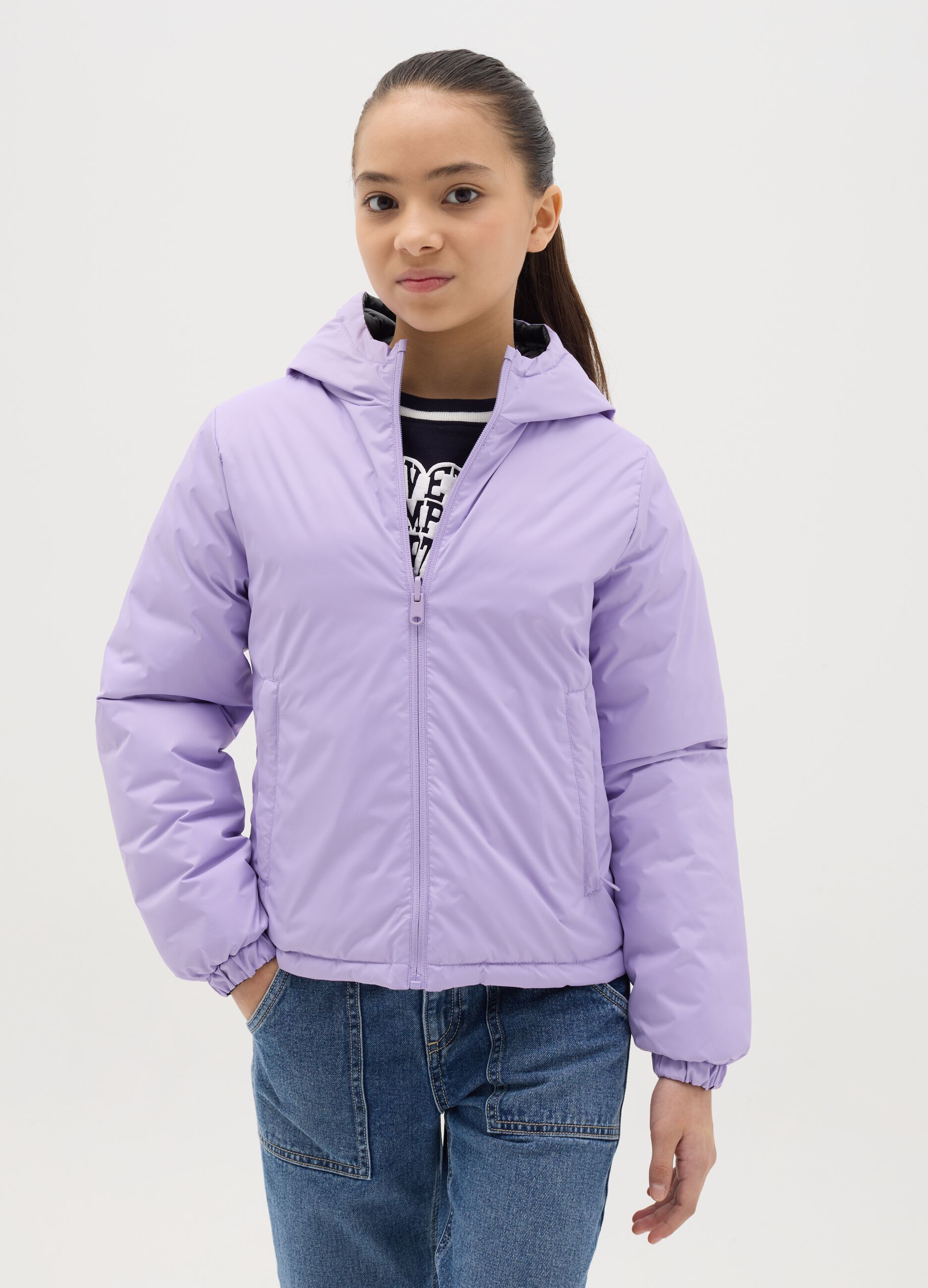 Reversible waterproof ultralight down jacket