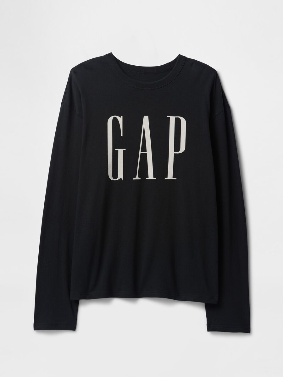 GAP Black Long Sleeve Cotton T-shirt_3