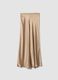 Long beige skirt in pure satin-look viscose_0