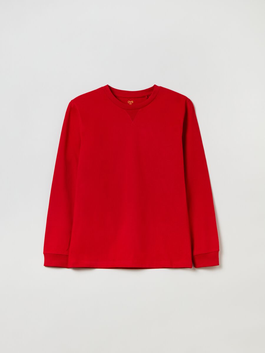 T-shirt girocollo con dettaglio a V_0