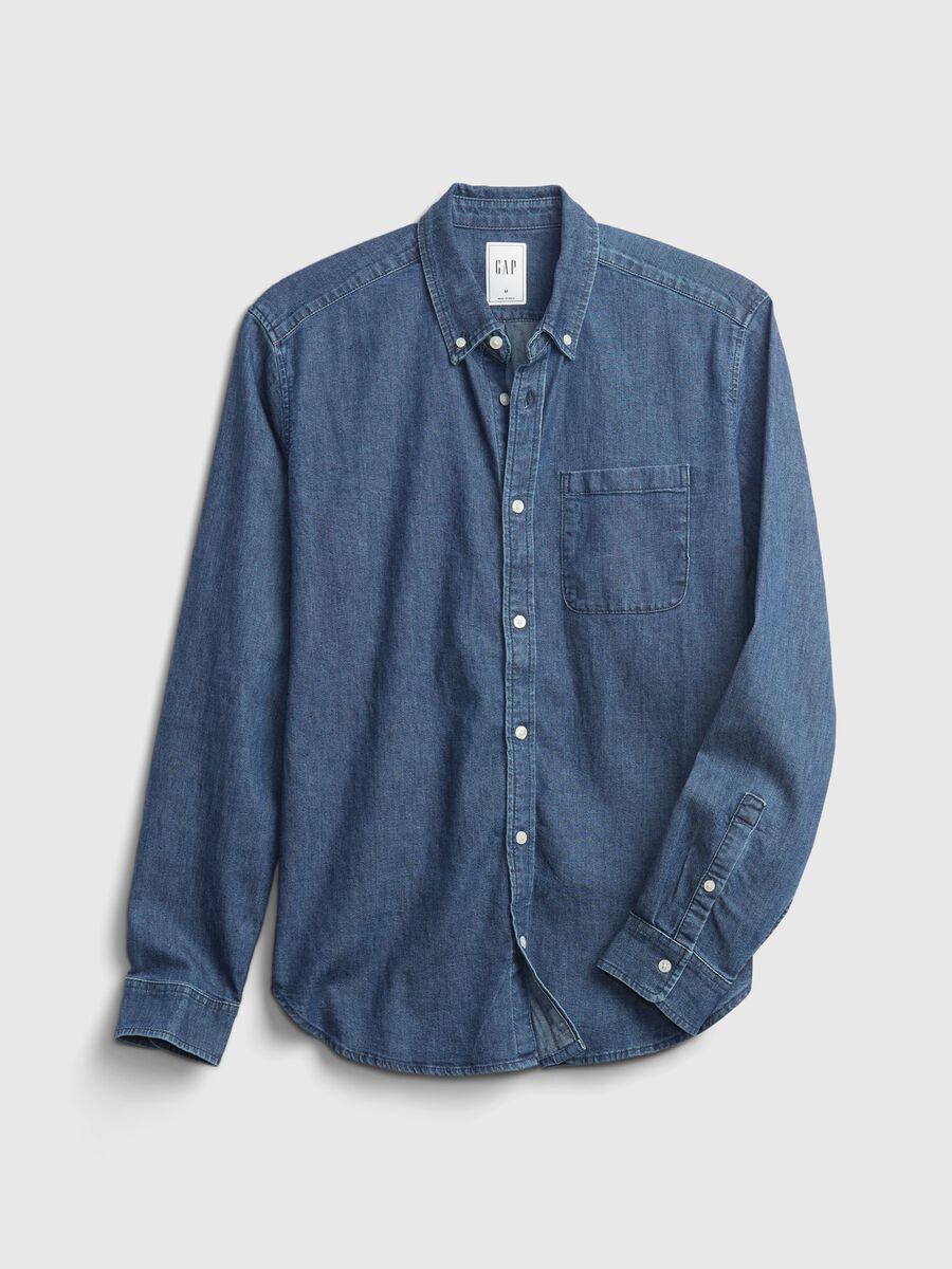 Camicia in denim con tasca_4