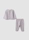 Pink organic cotton knitted set for baby girl_1